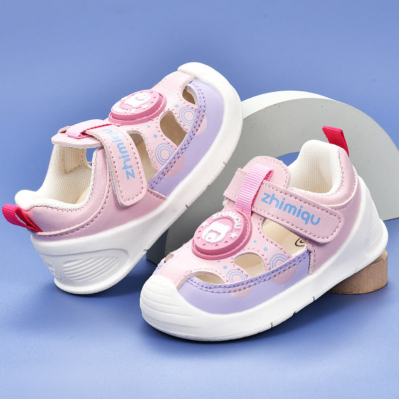 Baby sandals for boys, summer infant first walker shoes, 0-1-2 years old, soft sole baby and toddler functional shoes for girls