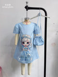 spring/summer new collection: european & american style girls' printed a-line dress with matching bag