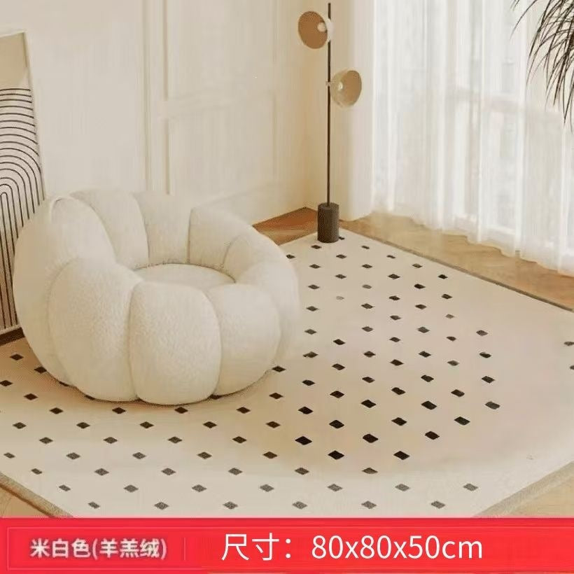 Lazy sofa can lie down and lie down pumpkin cream bedroom balcony single small sofa casualplaid tatami seat