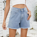 Fashion cross-border foreign trade  summer new  independent station washed versatile denim shorts slimming look hot pants