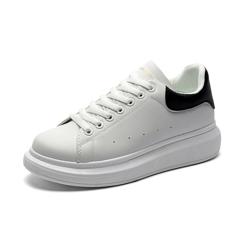 Mcqueen white shoes men's easiest for matchthick sole heightened casual sports shoes classic student board shoes popular style 8853