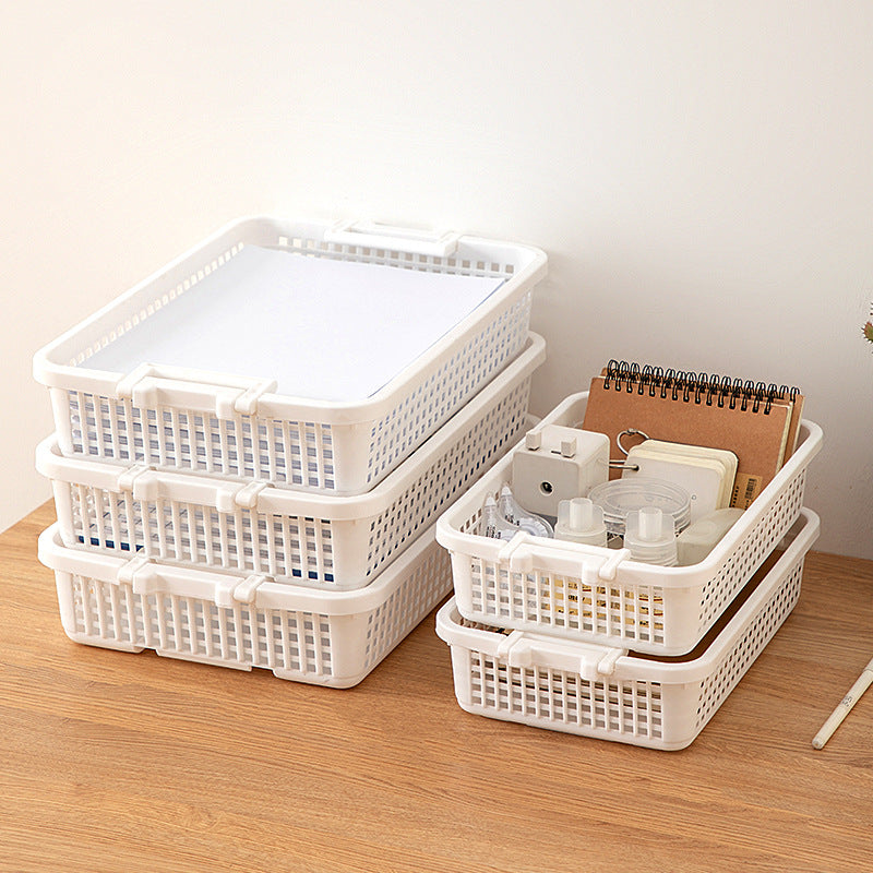 Kitchen Storage Basket Toy Sundries File Desktop Storage Basket Plastic Basket Dirty Clothes Bathing Storage Box Storage Basket