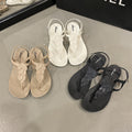 new arrival women's summer outwear non-slip leaf flats beach one-piece flip-flop women's sandals