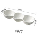 Ceramic divided dipping dish three grids japanese and korean barbecue seasoning dish snack dish creative hot pot seasoning vinegar dish dish