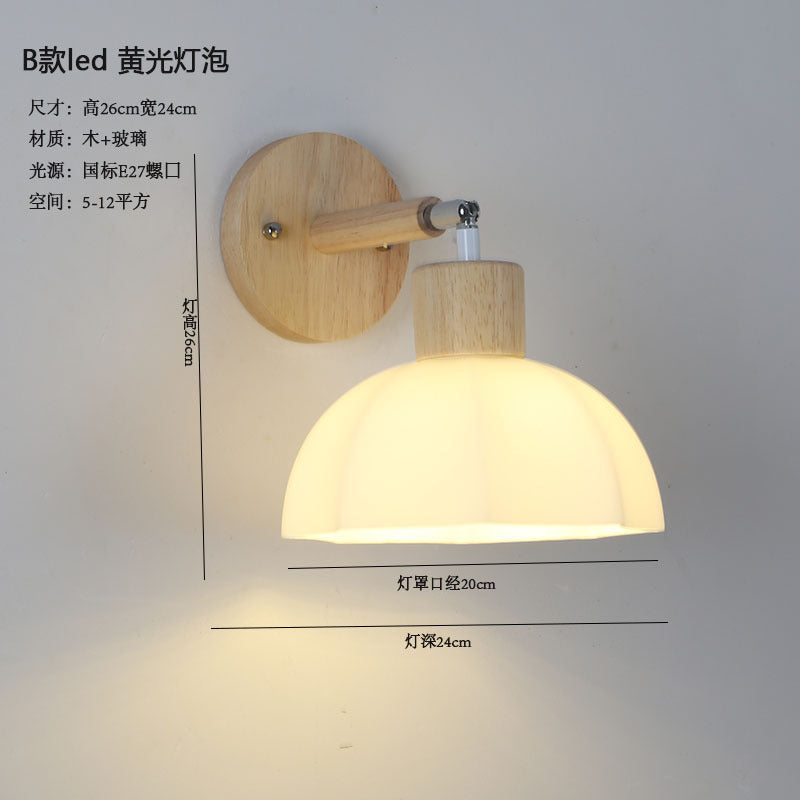 Log wind wall lamp Japanese living room wall lamp wabi wind bedroom bedside lamp B & B universal variety of lighting