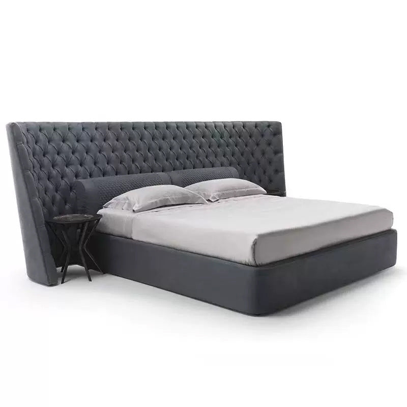 Fabric double backrest bed casual postmodern house mansion princess bed large apartment buckle french widescreen bed