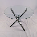 Export tempered glass table small apartment restaurant dining table cross-border accessible luxuryclassy sense negotiation table for home dining table