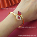 Middle eastern women's sparkling clear elegant round zircon bangle couple engagement wedding jewelry fashion accessories