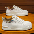 Men's white sneakers - 2026 spring new collection: lightweight casual skate shoes, retro style, versatile, breathable, trendy sports shoes for teens