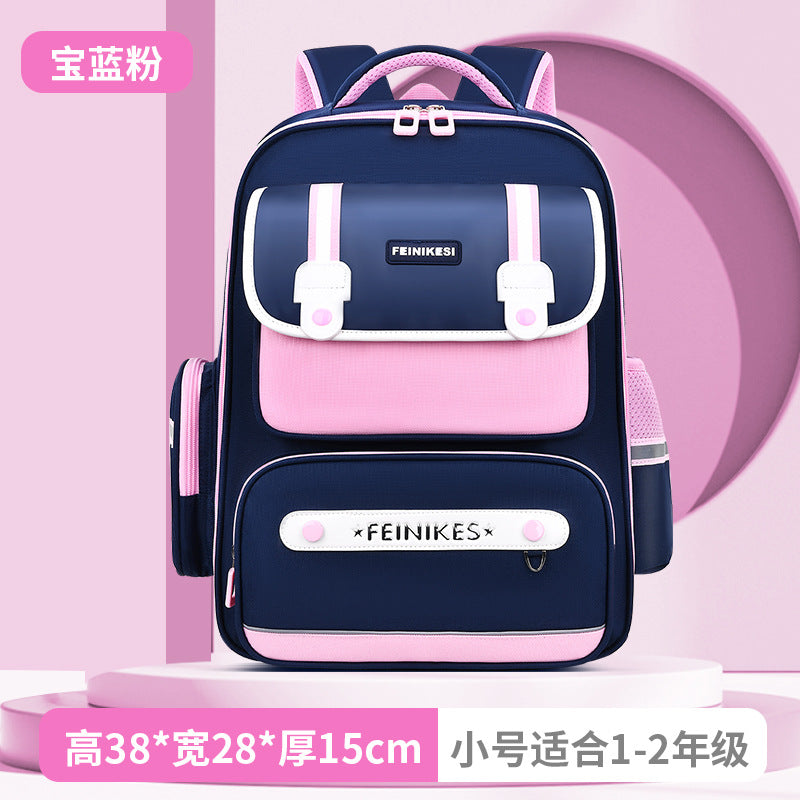 School bags for primary school girls, spine care and burden reduction for boys, large-capacity children's school bags for grades 1-6, double-shoulder school bags wholesale.