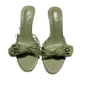 Za's 2025 new women's shoes: green petal low-heel elegant socialite pumps, closed-toe, low-cut, back-strap flats