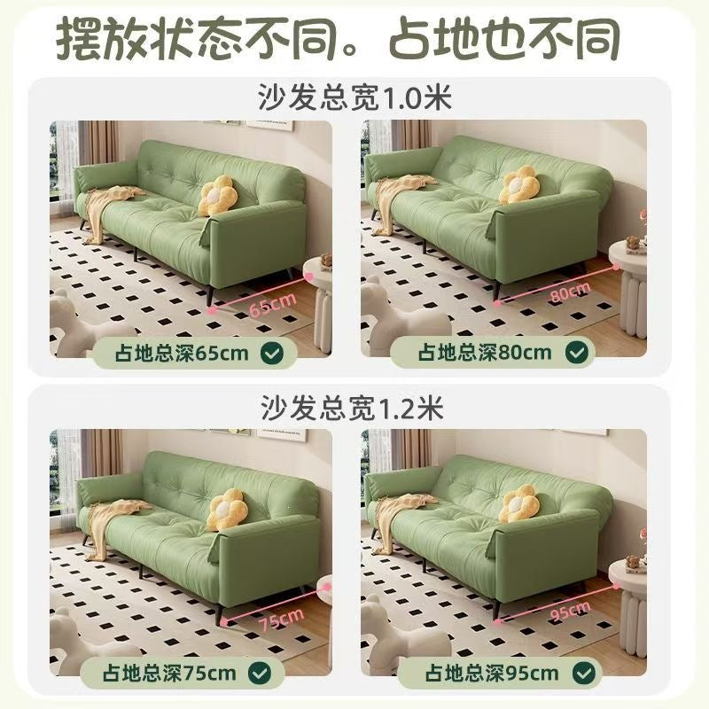 Cream cloud sofa bed all-in-one dual-purpose rental house living room for home cat scratch leather lazy sofa source in stock