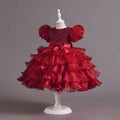 Ready-to-ship wholesale children's clothing: puff sleeve sequin mesh tutu princess dress, girls' christmas dress, kids' dress