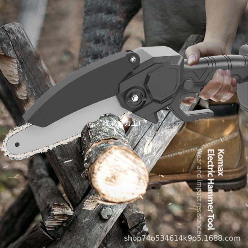 Chainsaw rechargeable lithium woodworking handheld wireless lithium battery chainsaw logging hand electric chain saw high power portable chainsaw