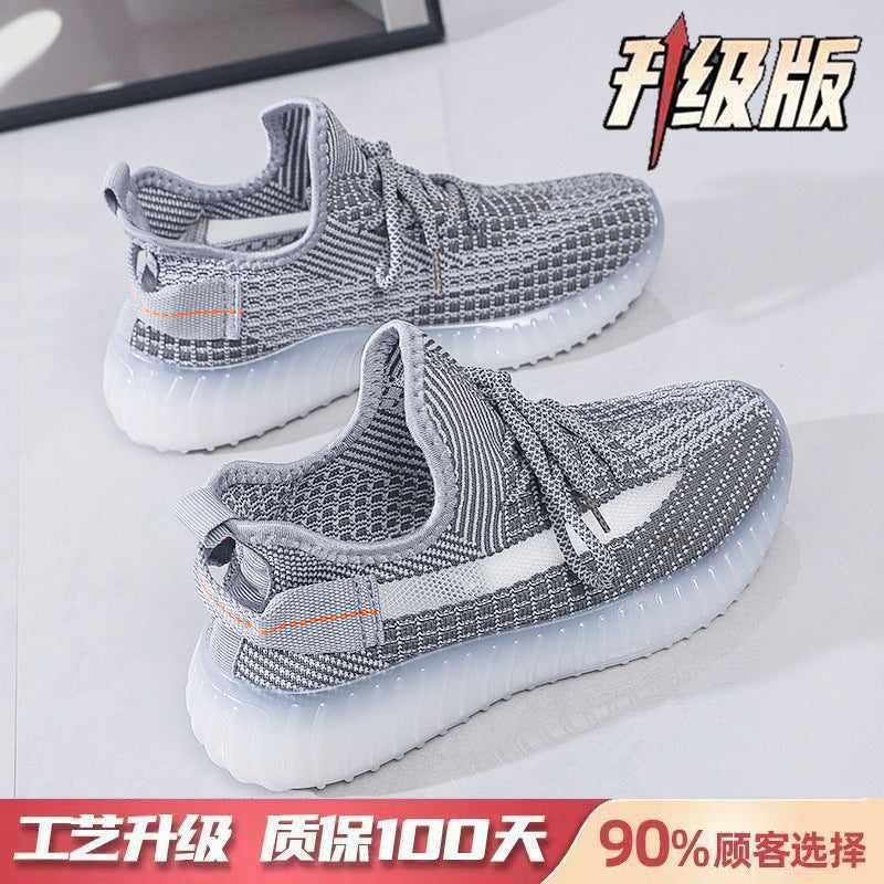 Spring/summer 350 flyknit new arrival: versatile, trendy, casual, athletic, running shoes - soft, flat, sock-style, breathable mesh