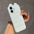 Ins dopamine color stereo cat ears silicone mobile phone case suitable for iphone16 apple 17 side cat claw case