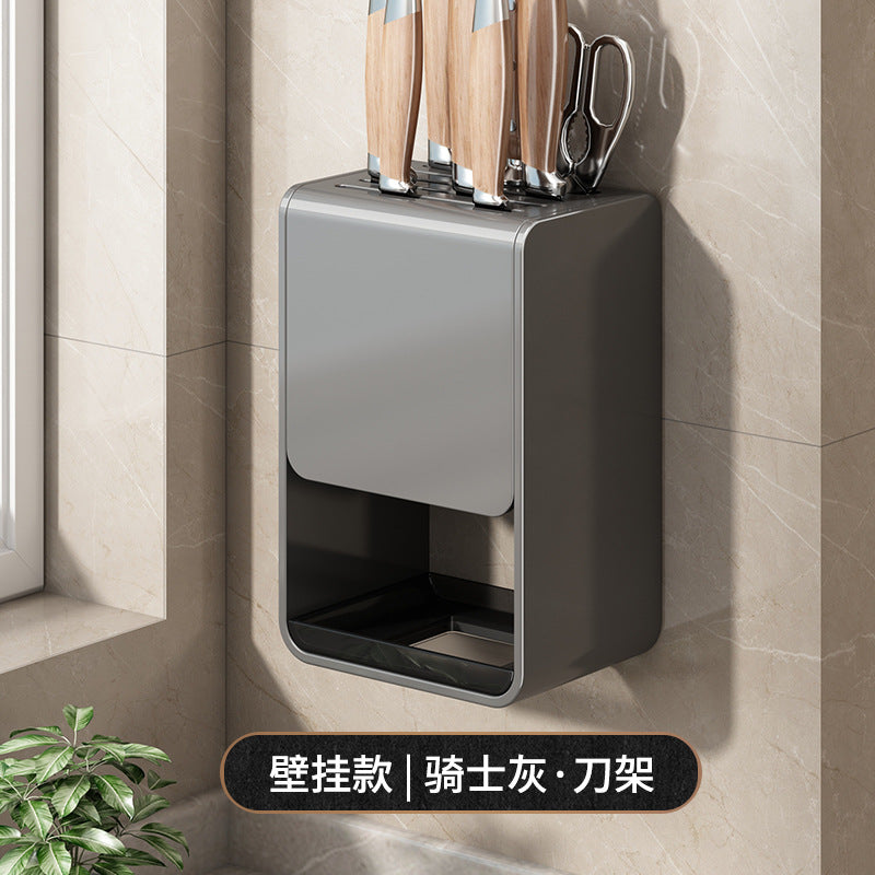 No punching chopsticks cartridge knife holder integrated kitchen rack wall-mounted wall spoon chopsticks cage basket box knife storage