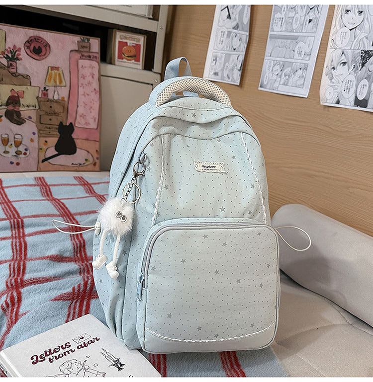 Starry backpack - trendy, high-capacity backpack for middle and high school girls, perfect for tutoring, casual travel, and ins style