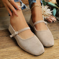 Exportflatsretroflatsspring and summernew arrivalmary jane shoesballet style one-word buckleflatsplus size women's flats