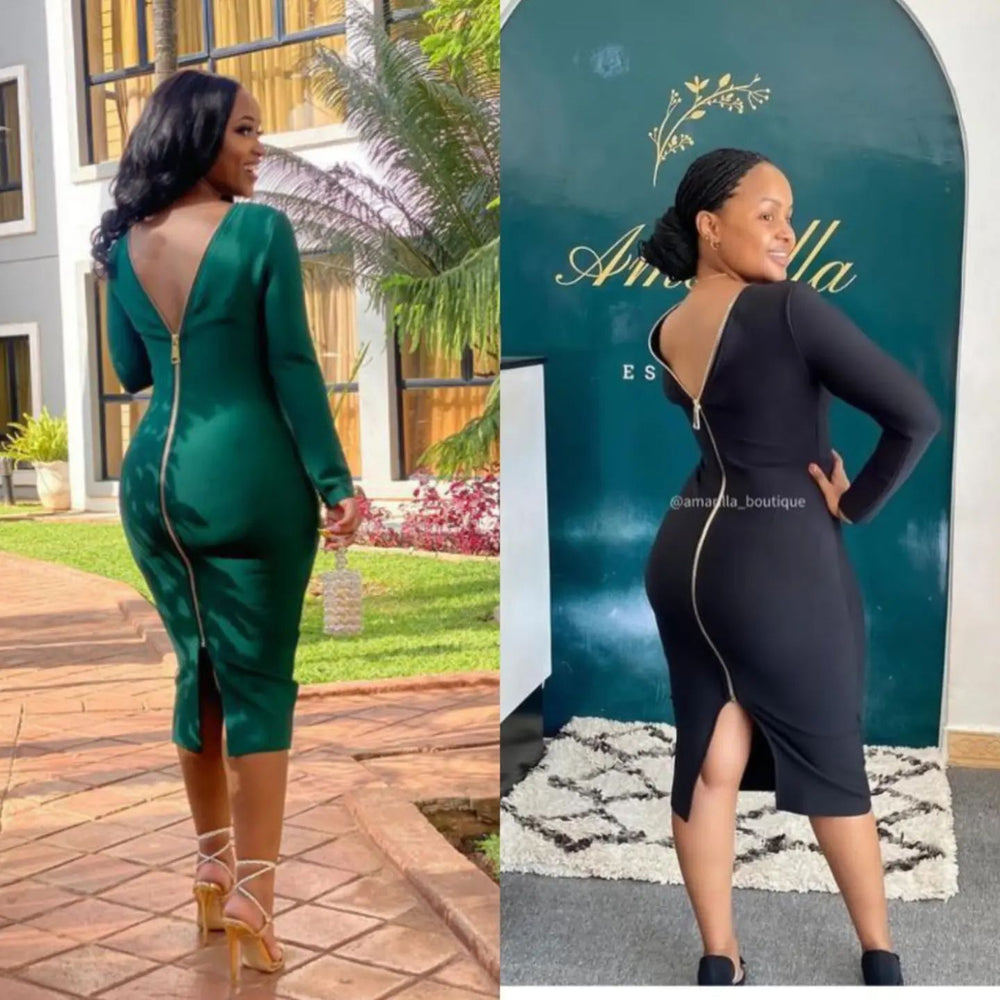 new african cross-border fashion: women's long-sleeve, bodycon, professional-style dress