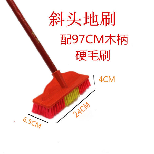 Floor brush Hard bristle Long handle Home toilet Bathroom tile Kitchen Outdoor floor brush Broom cleaning brush