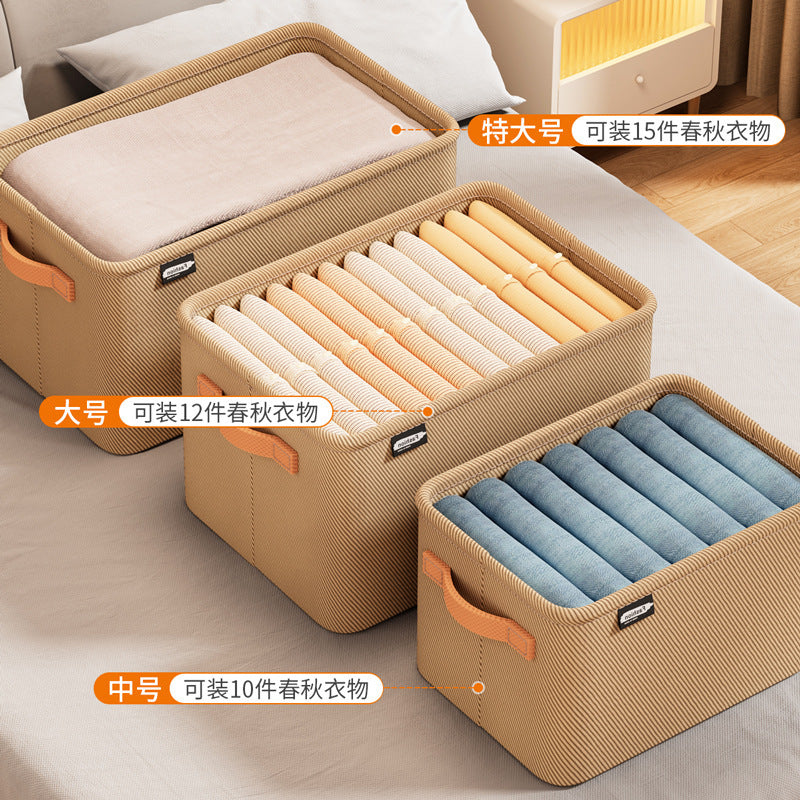 Foldable clothing storage box Steel frame finishing box Large capacity Large capacity Household clothes storage box Special for wardrobe