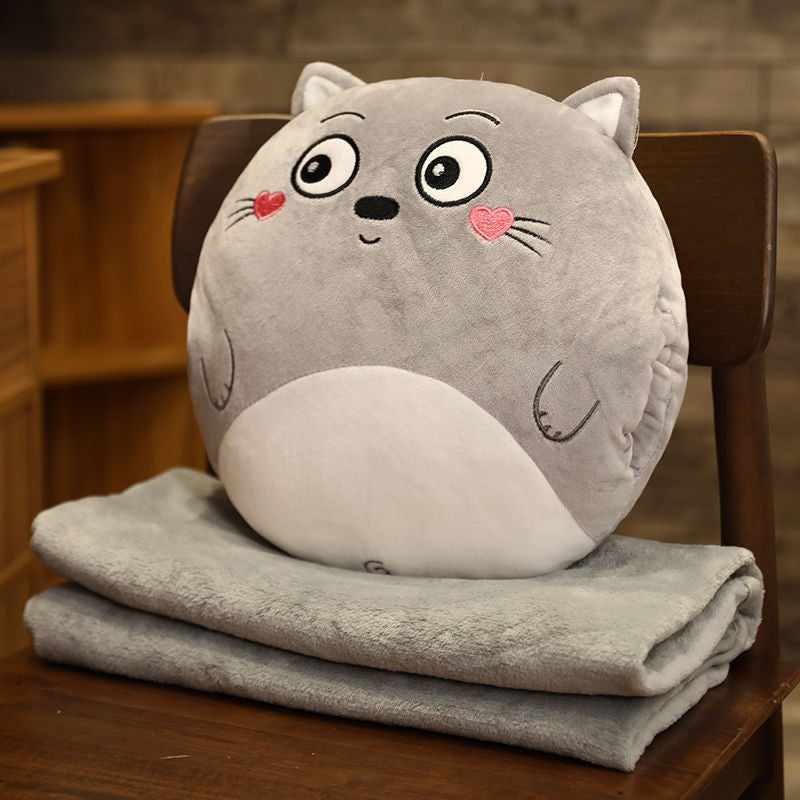 Office doll throw pillow quilt dual-purpose pillow sleeping multi-functional nap pillow blanket backrest pad three-in-one