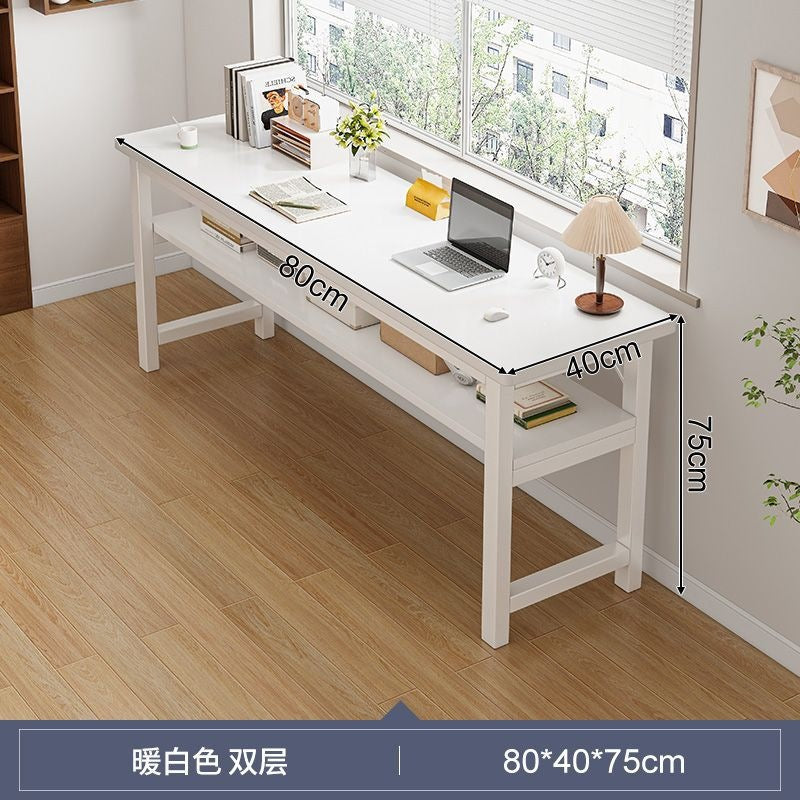 Desk student for home rounded corner bench desk against the wall across the bed simple rental house double double computer desk