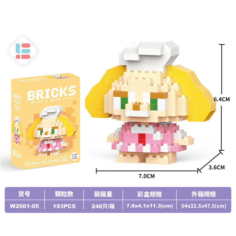 Free shipping compatible with lego micro building blocks gift cartoon figure children's educational assembly boy and girl stall toys