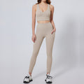 European and american plus size activewear yoga set for women - high waist pocketed compression yoga pants and nude feel workout outfit