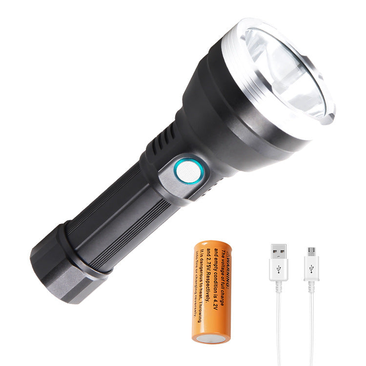 Cross-border new SST40 concentrating USB charging outdoor LED strong light long-range home high-power flashlight