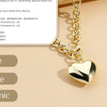 2025 european and american cross-border minimalist heart-shaped stainless steel necklace - stylish, elegant, commuter-friendly, niche women's choker