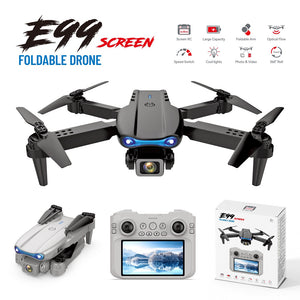 e99 drone aerial photography remote control quadcopter with screen, optical flow positioning, and hd camera