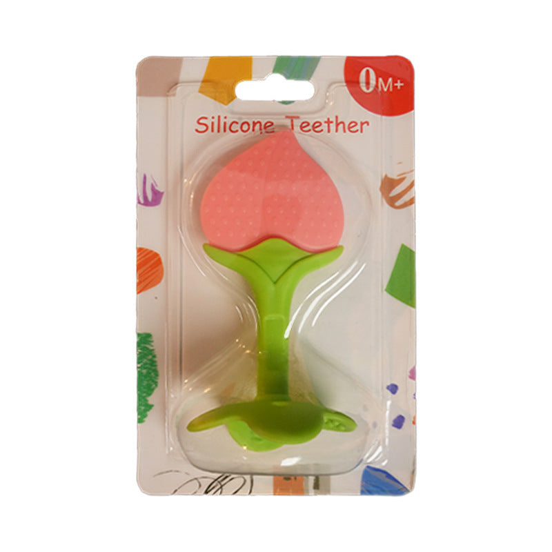 English card pack, silicone baby toothpaste, fruit-shaped chewing glue, newborn two-color three-dimensional toothpaste grinding stick