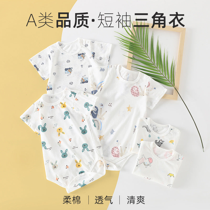 Baby short-sleeved romper, summer romper, triangle romper, newborn summer pajamas, baby onesie