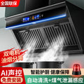 Wholesale high-suction range hood, wall-mounted double motor kitchen exhaust fan, small side-extraction cooker hood for home use