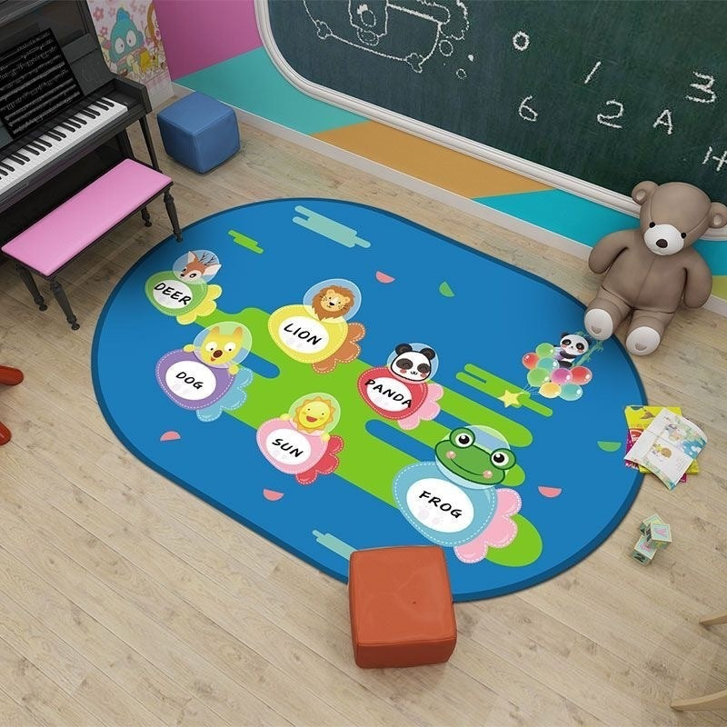 Baby crawling mat, cooling pad, classroom reading area, educational play mat, nursery kids alphabet crystal velvet rug