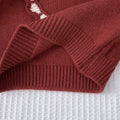 Girls' korean style sweater - new autumn/winter sweet 3d heart top - christmas baby girl round neck knitted long sleeve sweater