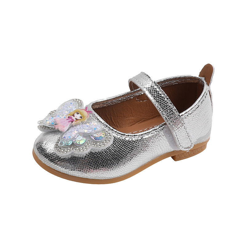 Cartoon princess shoes for girls, spring/summer bowknot soft sole flats, little girl sandals, toddler & kids' princess style footwear