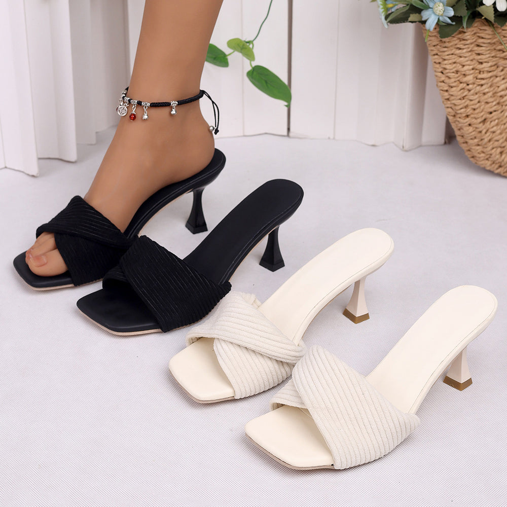 Exportplus sizetongue square toe stiletto sandals women's outwearsummernew arrivalins open toe classy cross slippers in stock