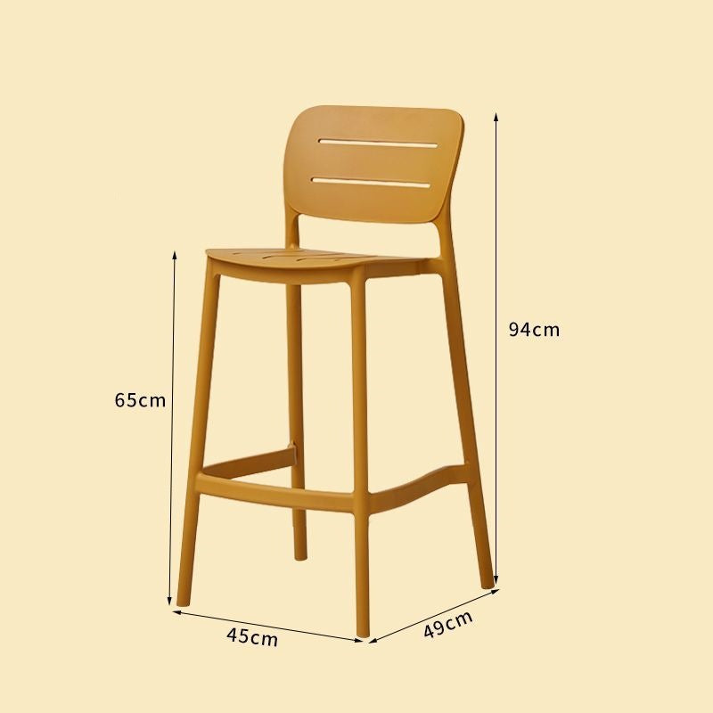 Nordic designer bar stool - modern minimalist, light luxury plastic bar chair, stackable, trendy bar outdoor high stool