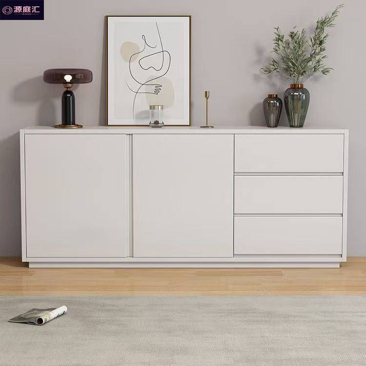 Minimalist sideboard, light luxury solid wood wine cabinet, wall-mounted tea and beverage cabinet, black storage cabinet, customer bedroom organizer