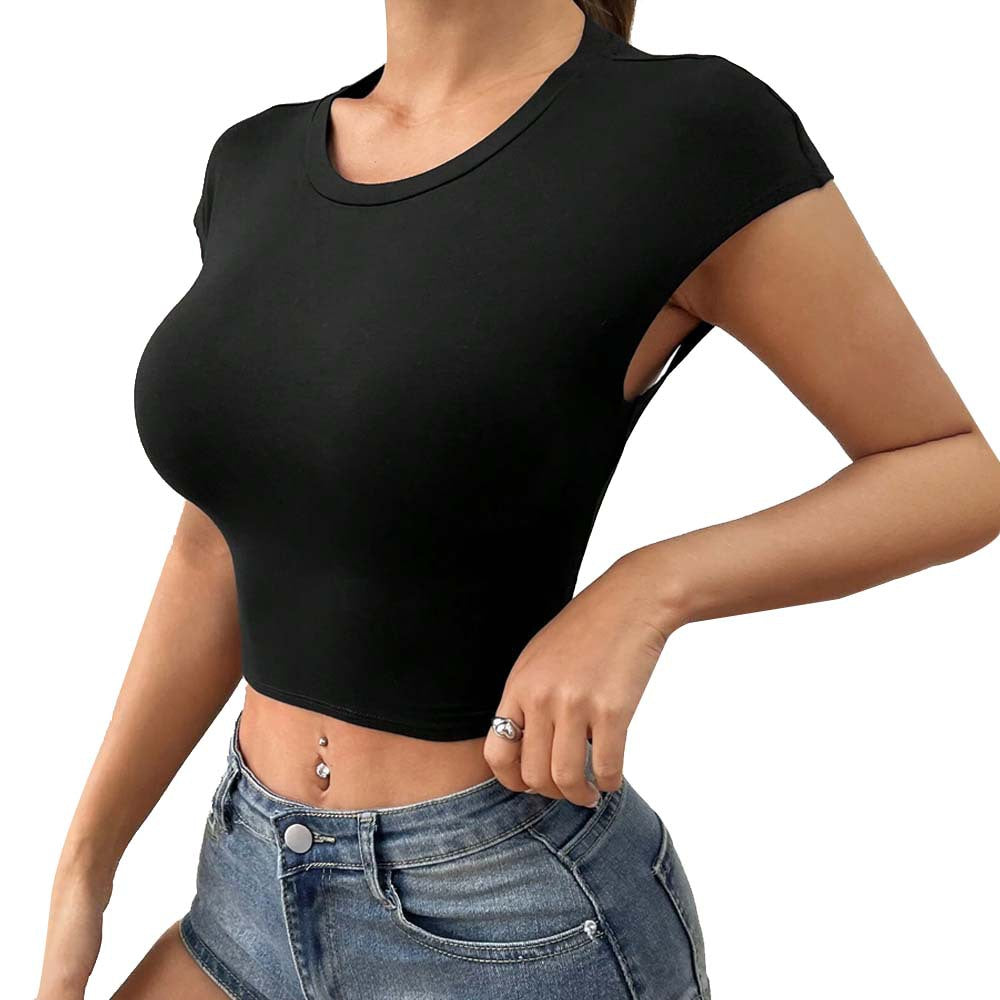 Amazon  european and american cross-border spring/summer sexy hot girl slimming figure-hugging backless tie-up top