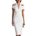 Fashion cross-border sexy off-shoulder pleated veterinary dress dress