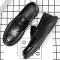 Casual leather shoes for men spring live broadcast british business formal wear hand-grabbed pattern soft leather soft bottom slip-on men's leather shoes