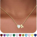 2026 european and american new product golden 26 letter necklace for women niche fresh heart sweet versatile pendant copper clavicle chain