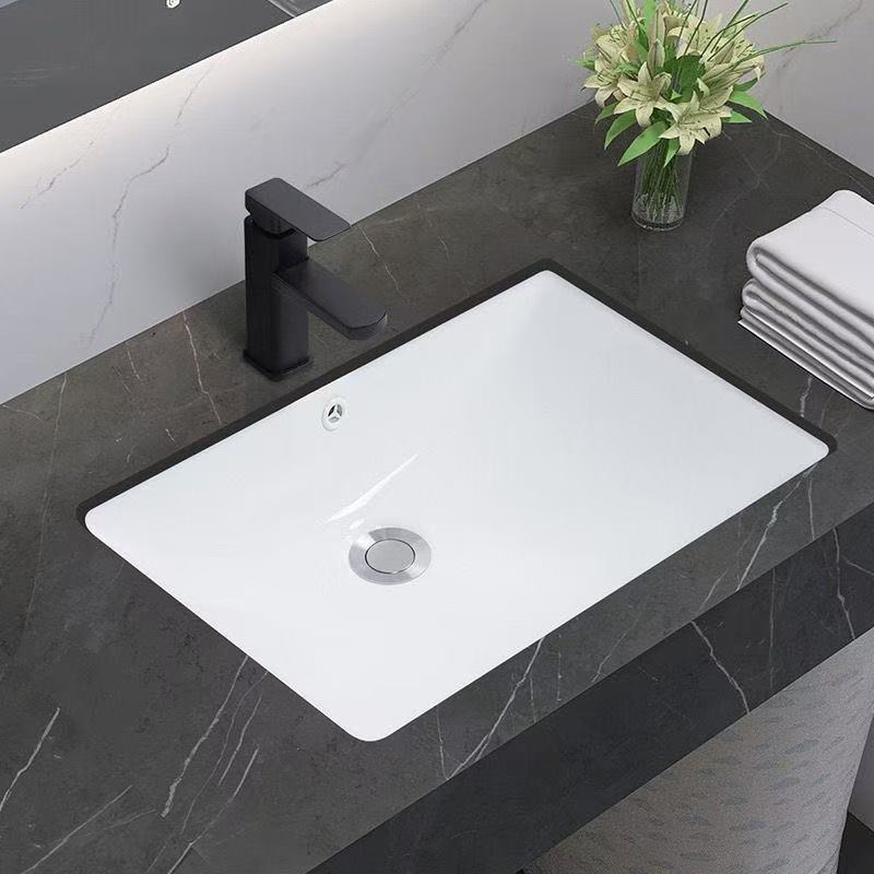 Hotel style ceramic undercounter wash basin small size square round balcony wash basin bathroom basin single basin