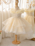 export girls' dresses - high-low hem, tulle flower girl dresses, children's princess dresses - in stock & wholesale