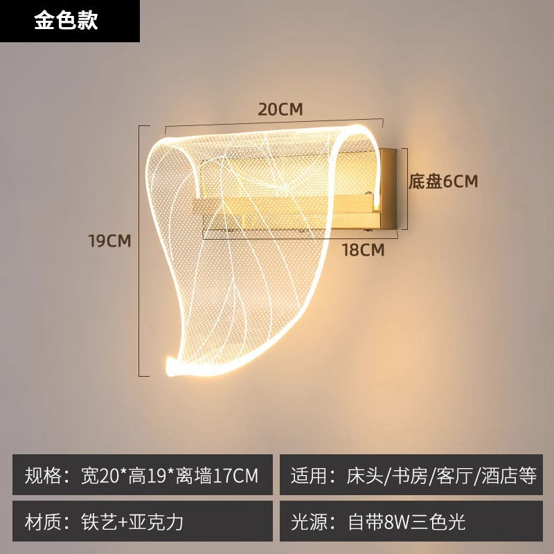 Wall lamp Nordic LED bedroom lamp Modern minimalist creative staircase aisle lamp Streamer living room atmosphere bedside lamp