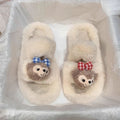 Cartoon bestseller fuzzy slippers for women, autumn 2024 new arrivals, versatile fashion, niche design, soft sole plush trendy home slippers